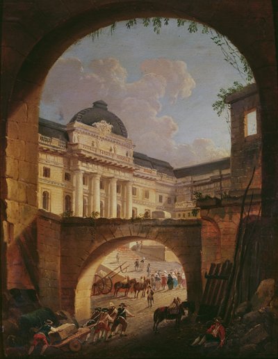 The Palais de Justice, Paris by Pierre Antoine Demachy